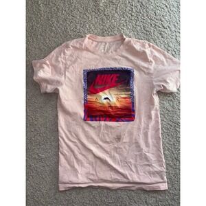 Nike Air T-Shirt Sunset Graphic Pink Tee Casual Mens